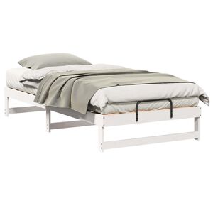 vidaXL Cadre de lit Blanc 100 x 200 cm Pin massif