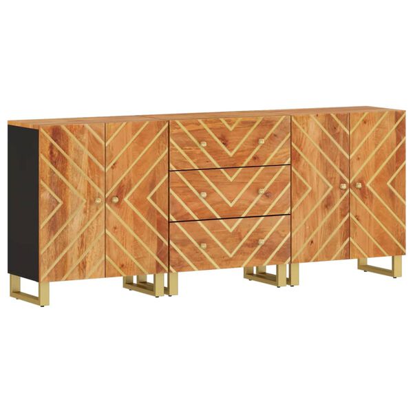 vidaXL Armoires lat&eacute;rales 3 pcs marron et noir 60x33,5x75 cm