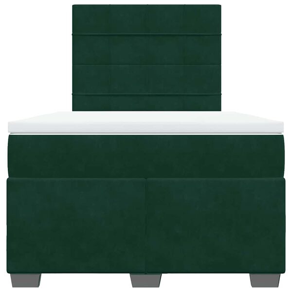 vidaXL Sommier &agrave; lattes de lit avec matelas vert fonc&eacute; 120x190 cm