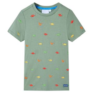 vidaXL T-shirt pour enfants avec manches courtes kaki 116