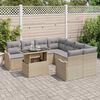 vidaXL Ensemble de canap&eacute; de jardin avec coussin 9 pcs Beige Polyrotin