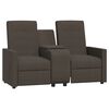 vidaXL Fauteuil inclinable avec porte-gobelet 2 places Marron Tissu