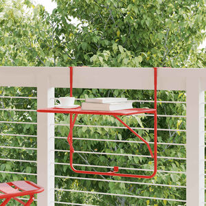 vidaXL Table de balcon Rouge 60x40 cm Acier