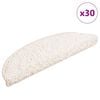 vidaXL Tapis d'escalier 30 pi&egrave;ces 56 x 17 x 3 cm Blanc Demi-rond