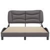 vidaXL Cadre de lit avec LED sans matelas Hvar gris 120x200 cm