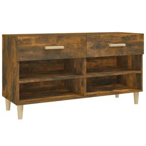 vidaXL Meuble &agrave; chaussures Ch&ecirc;ne fum&eacute; 102x35x55 cm Bois d'ing&eacute;nierie