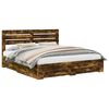 vidaXL Cadre de lit Ch&ecirc;ne fum&eacute; 200 x 200 cm Bois d'ing&eacute;nierie