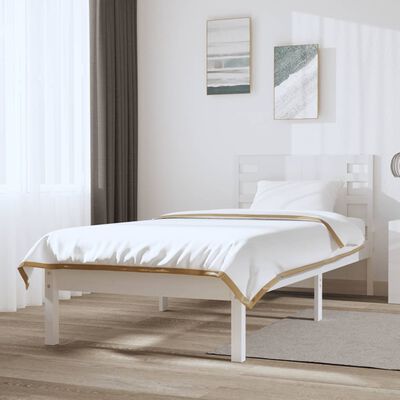 vidaXL Cadre de lit sans matelas blanc 100x200 cm bois de pin massif