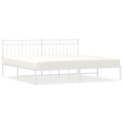 vidaXL Cadre de lit métal sans matelas et tête de lit blanc 193x203 cm