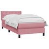 vidaXL Sommier &agrave; lattes de lit avec matelas rose 80x220 cm velours