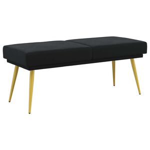 vidaXL Banc &agrave; double couche Noir 120 x 45 x 46 cm Velours