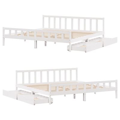 vidaXL Cadre de lit sans matelas blanc 180x200 cm bois massif de pin