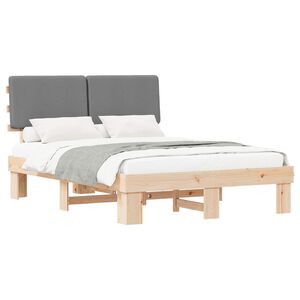 vidaXL Cadre de lit avec t&ecirc;te de lit rembourr&eacute;e Gris clair