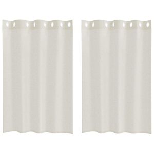 vidaXL Rideau en Voile 2 pc Cr&egrave;me 140 x 140 cm Polyester