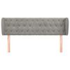 vidaXL T&ecirc;te de lit avec oreilles Gris clair 163x23x78/88 cm Velours