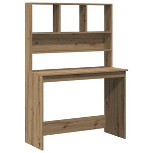 vidaXL Bureau avec &eacute;tag&egrave;res ch&ecirc;ne artisanal Bois d'ing&eacute;nierie