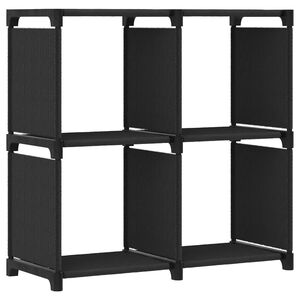 vidaXL &Eacute;tag&egrave;re d'affichage 4 cubes Noir 69x30x72,5 cm Tissu
