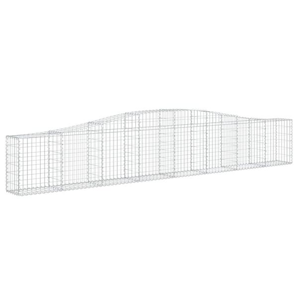 vidaXL Paniers &agrave; gabions arqu&eacute;s 2 pcs 400x30x60/80 cm Fer galvanis&eacute;