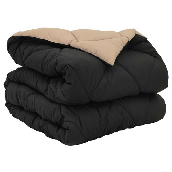 vidaXL Duvet complet toute l'ann&eacute;e Noir et Taupe 200 x 140 cm