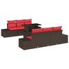 vidaXL Ensemble de Canap&eacute;s 7 pc 6-Nombre de places Marron et rouge