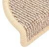 vidaXL Tapis d'escalier 15 pi&egrave;ces 65 x 21 x 4 cm Blanc et marron Demi-rond Grand
