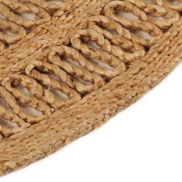 vidaXL Tapis Jute tress&eacute; &agrave; la main 180 cm Rond