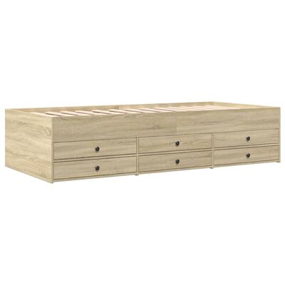 vidaXL Lit de jour avec tiroirs sans matelas chêne sonoma 75x190 cm