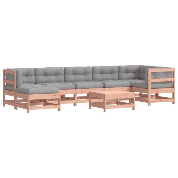 vidaXL Salon de jardin 8 pcs avec coussins bois massif douglas