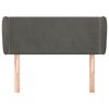 vidaXL T&ecirc;te de lit avec oreilles Gris fonc&eacute; 93x23x78/88 cm Velours