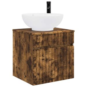vidaXL Meuble de lavabo mural Ch&ecirc;ne fum&eacute; 49 x 44,5 x 66,5 cm