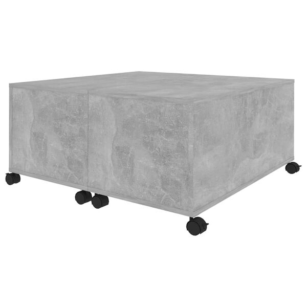 vidaXL Table basse gris béton 75x75x38 cm bois d'ingénierie