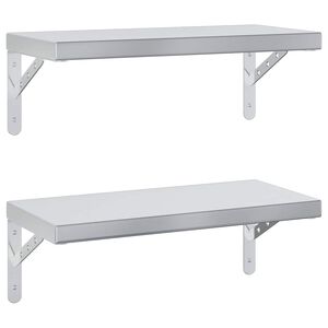 vidaXL &Eacute;tag&egrave;res murales 2 pcs 50x23,5 cm argent&eacute; acier inoxydable