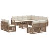 vidaXL Ensemble de canap&eacute; de jardin 12 pcs Beige polyrotin