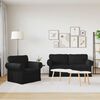 vidaXL Canap&eacute; 2 pcs Noir 175 x 82 x 80 cm tissu