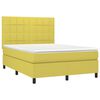 vidaXL Sommier &agrave; lattes de lit et matelas et LED Vert 140x200 cm Tissu