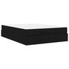 vidaXL Cadre de lit avec matelas avec matelas 2 pcs Noir tissu
