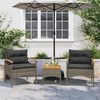 vidaXL Salon de jardin avec coussins 3 pcs gris r&eacute;sine tress&eacute;e