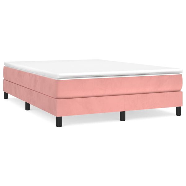 vidaXL Cadre de lit rose 140x200 cm velours