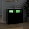 vidaXL Buffet avec lumières LED noir 80x35x75 cm