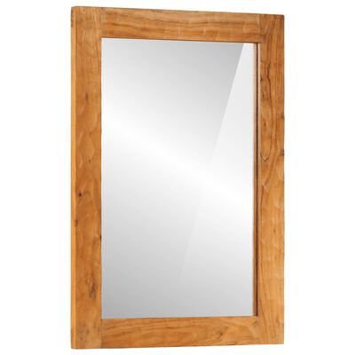 vidaXL Miroir salle de bain 50x70x2,5 cm bois massif d'acacia et verre