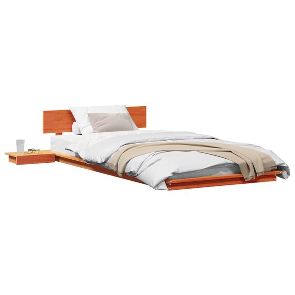 vidaXL Cadre de lit Marron 90 x 200 cm bois