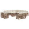 vidaXL Ensemble de canap&eacute; de jardin 14 pc Beige polyrotin