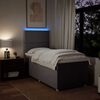 vidaXL Sommier &agrave; lattes de lit avec matelas Taupe 90x190 cm Tissu