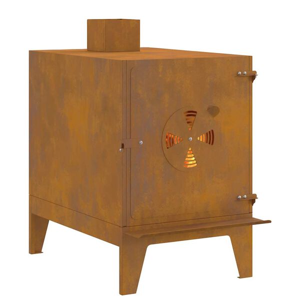 vidaXL R&eacute;chaud de camping 35x50x60 cm acier corten