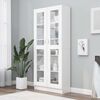 vidaXL Armoire &agrave; vitrine Blanc 82,5x30,5x185 cm Bois d'ing&eacute;nierie