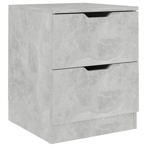 vidaXL Table de chevet gris b&eacute;ton 40x40x50 cm bois d&rsquo;ing&eacute;nierie