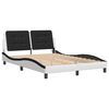 vidaXL Cadre de lit avec LED sans matelas Zadar blanc et noir 140x200 cm