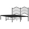vidaXL Cadre de lit m&eacute;tal sans matelas avec t&ecirc;te de lit noir 120x190cm