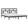 vidaXL Cadre de lit sans matelas Noir Bois de pin massif 200x200 cm