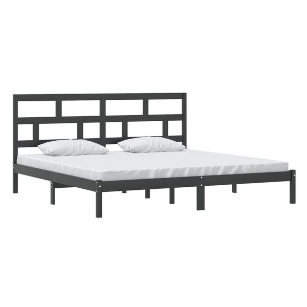 vidaXL Cadre de lit sans matelas Noir Bois de pin massif 200x200 cm